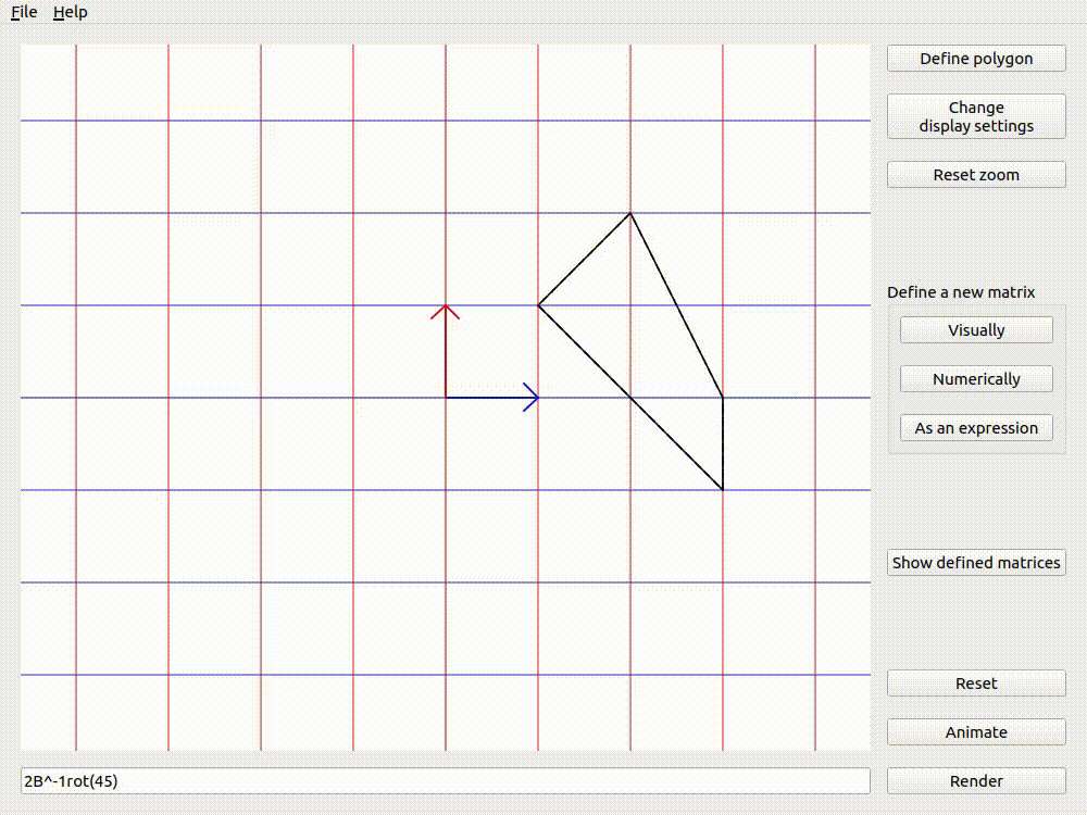 A polygon being transformed